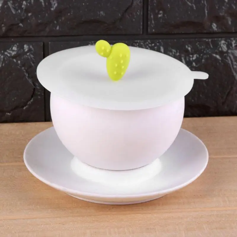 Creative Cartoon Anti-Dust Cup Cover Silicone Sealing Cactus Coffee Lid Cap