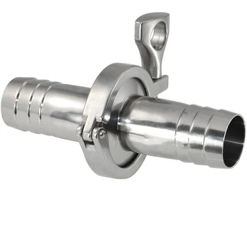 

2 Pcs 3/4 Inch 19Mm Sanitary Hose Barb Ferrule +1.5 Inch Tri Clamp + Ptfe Gasket Stainless Steel Sus Ss 316