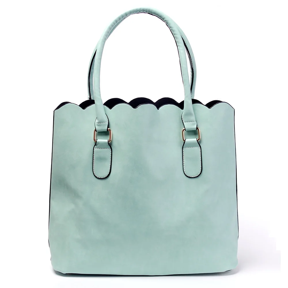 mint Scalloped сумки PU искусственная кожа сумки модные Scalloped кошельки Коричневый Черный Темно-синий цвет DOM172 - Цвет: mint
