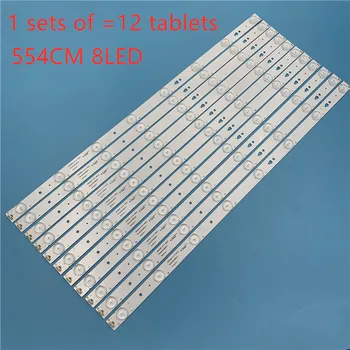 

12Pieces/set LED Backlight strip 8 lamp For Hai er LE55F3000W Light Bar LED55D8-ZC14-05(A) 30355008207 30355008210 LE55F3000W