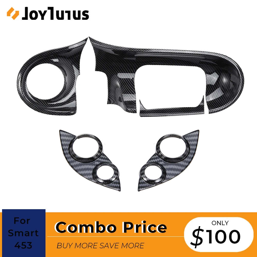 US $104.01 Car Steering Wheel Button Cover For Smart 453 Fortwo Forfour Control Panel Decorative Trim Sticker Interior Accessories Combo
