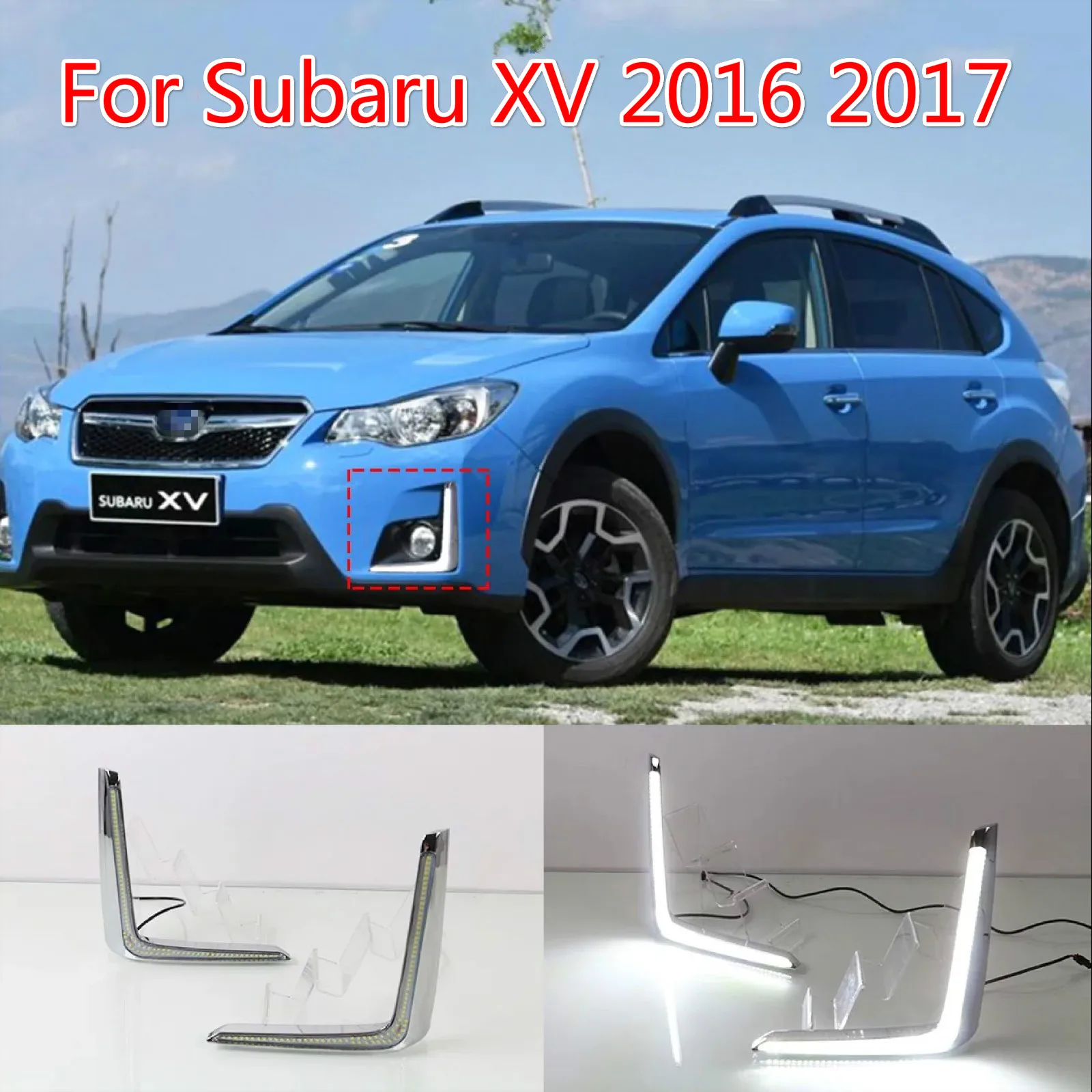 Для Subaru XV дневной ходовой светильник светодиодный DRL bummper лампа с желтым поворотным сигналом светильник s 12V реле