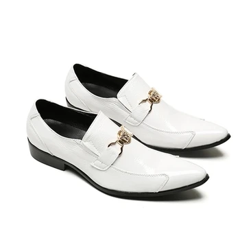 

Tips Spring and Autumn Business White Shoes Men's Dress Up Casual Office and Wedding Shoes