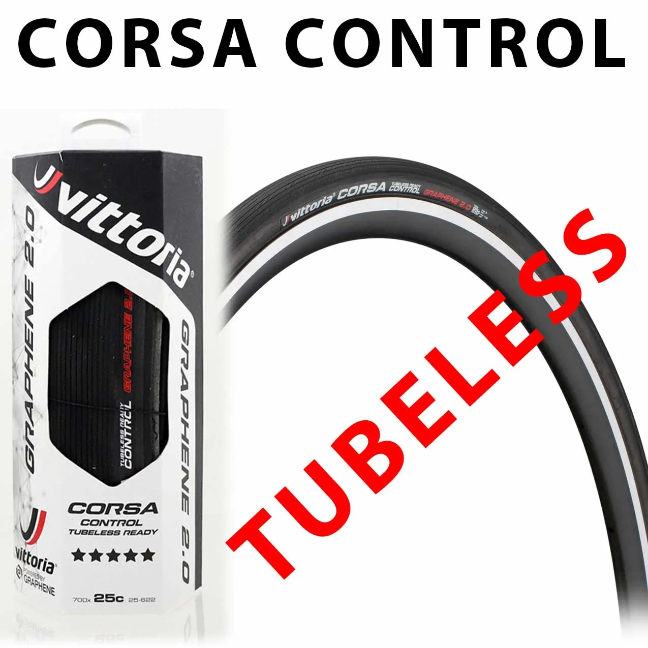Vittoria Corsa Control G + TLR 700x2 5/28c шина для дорожного велосипеда безкамерная готовая | Спорт