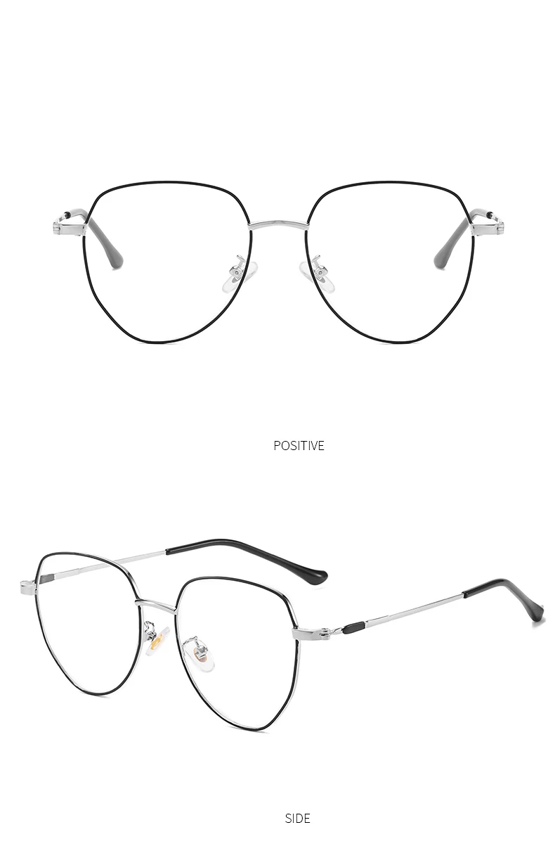 Ретро полигон металл анти синий свет очки для мужчин и женщин компьютерные очки прозрачные линзы, очки Оптические очки черный розовый золотой