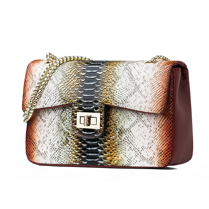 

Luxury Snake Print Woman Small Handbag Leather Python Skin Shoulder Bags Fashion Designer Crossbody Bags for Women Purse Red sac