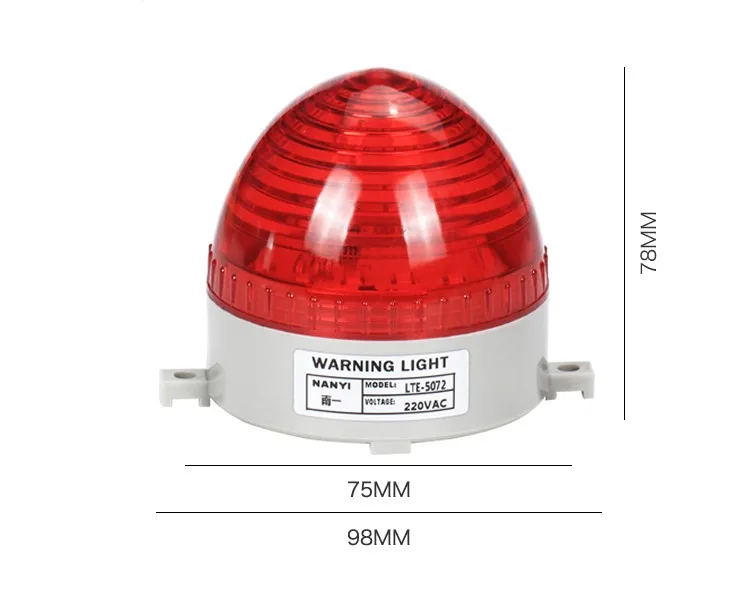 LTE-5072 DC 12V 24V AC220V Пластик корпус светодиодный со стробоскопической вспышкой для промышленной безопасности сигнальный светильник Предупреждение лампы красный желтый цвет зеленый, синий