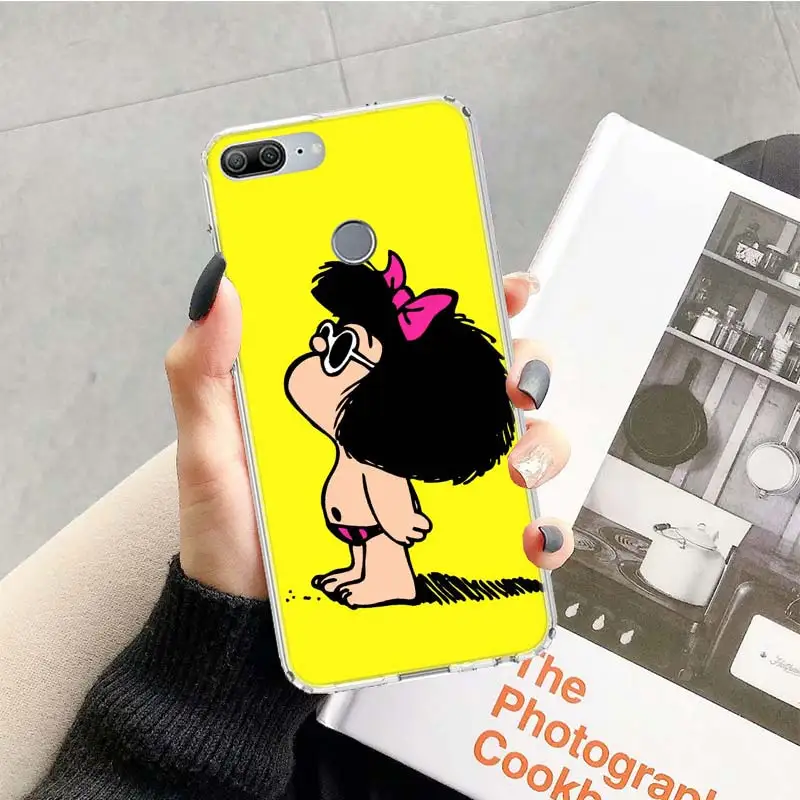 Mafalda чехол для huawei Honor 9 10 20 Lite рro 9X 8X 8A 8C фотоаппаратов моментальной печати 7S 7A 7C Y5 Y6 Y7 Y9 мягкий чехол для мобильного телефона чехол Coque