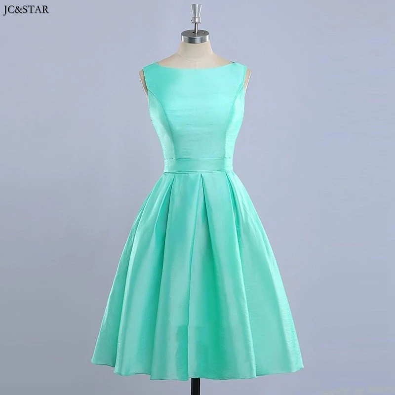 

vestidos cortos para boda new satin mint green orange blue short bridesmaid dress custom abiti da damigella