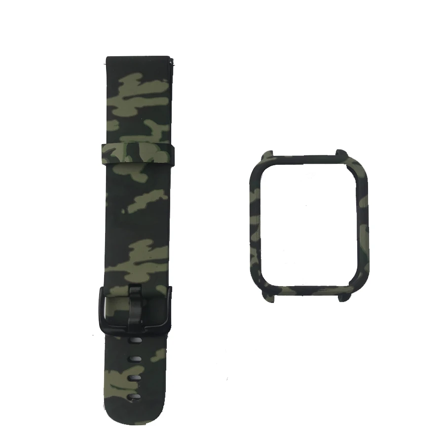 Package 1 Подходит для Amazfit ремешок Bip 20 мм Ремешки для наручных часов+ защитный чехол для ПК чехол для Huami Amazfit Bip аксессуары 2 в 1 - Цвет: Package 1