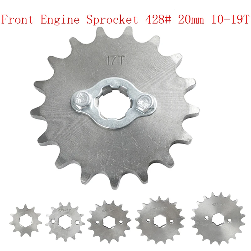 Engine Sprocket For Loncin Zongshen Lifan Shineray 150 200 250cc ATV Pitbike Motorcycle Moped Motocross Front Engine Sprocket 428# 20mm 10-19T