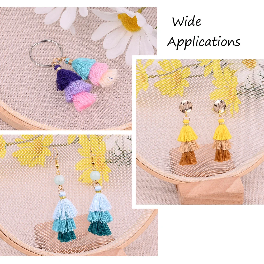 96Pcs Mixed Colors Mini Tassel Fringe Pendant Polyester Trim Fringe For DIY Keychain Garments Curtain Jewelry Decor Tassels Lace
