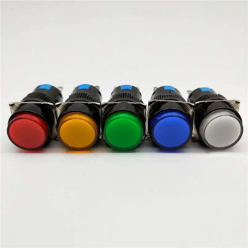 

1Pcs 16mm Button switch Self lock / self reset 5A/250VAC NO+NC LA16-11Y