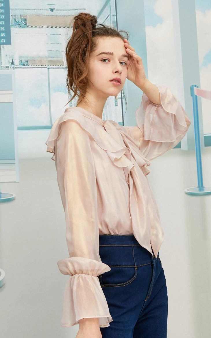 Vero Moda женская элегантная шифоновая блузка с оборками | 319305532