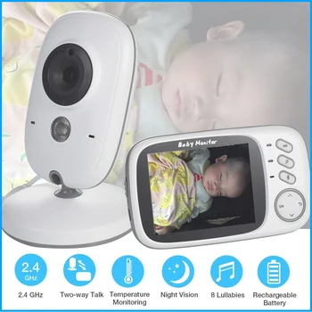 

NEW VB603 3.2 inch LCD Baby Monitor Nanny Temperature Monitoring Lullaby 2 Way Audio IR Night Vision Security Temperature Camera