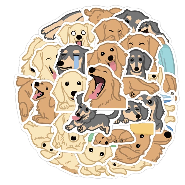 Dachshund Dog Cartoon Sticker Decals: Cute and Waterproof for Kids