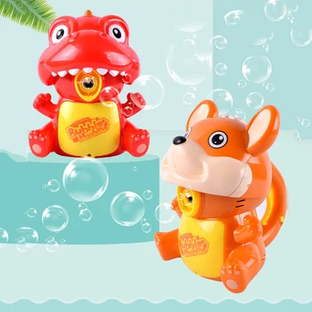 

Electric Dinosaur Automatic Bubble Machine toy child Swimming Bathtub Soap Machine Bubble Device Kids Outdoor Toy BathToy