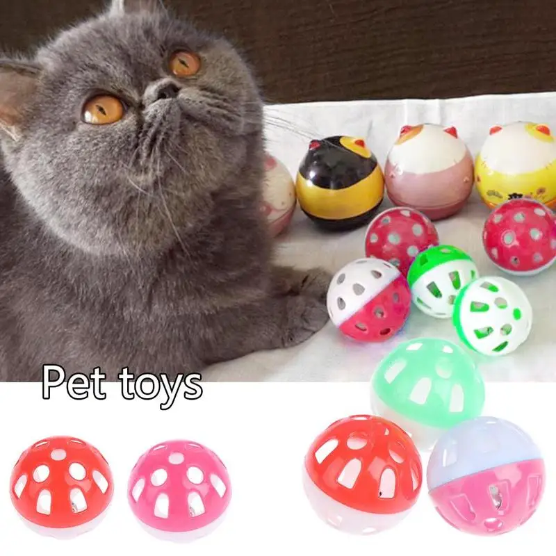 1pcs Multicolor Pet Toys Cat Toy Ball Plastic Hollow Bell Pet Ball Toy Pet Supplies Cat Toy Kattenspeelgoed Jouet Chat