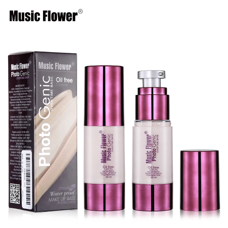 Фирменный жидкий гель для макияжа лица Music Flower 6 цветов основа крем без масла SPA25