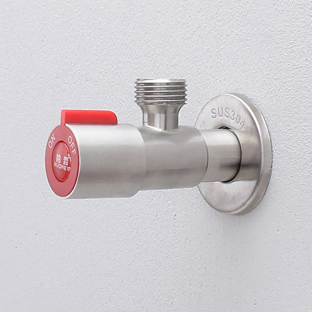

Yfashion Stainless Steel Wall-in Faucet Triangle Valve Water Tap Kitchen Bathroom Decoration Random Color