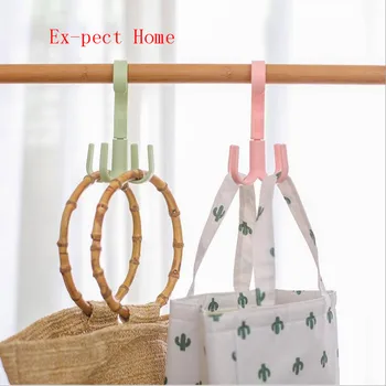 

500pcs Hooks Rack Plastic Rotating Organizer For Household Wardrobe Clothes Hats/Belts/Scarves Hanger Holder