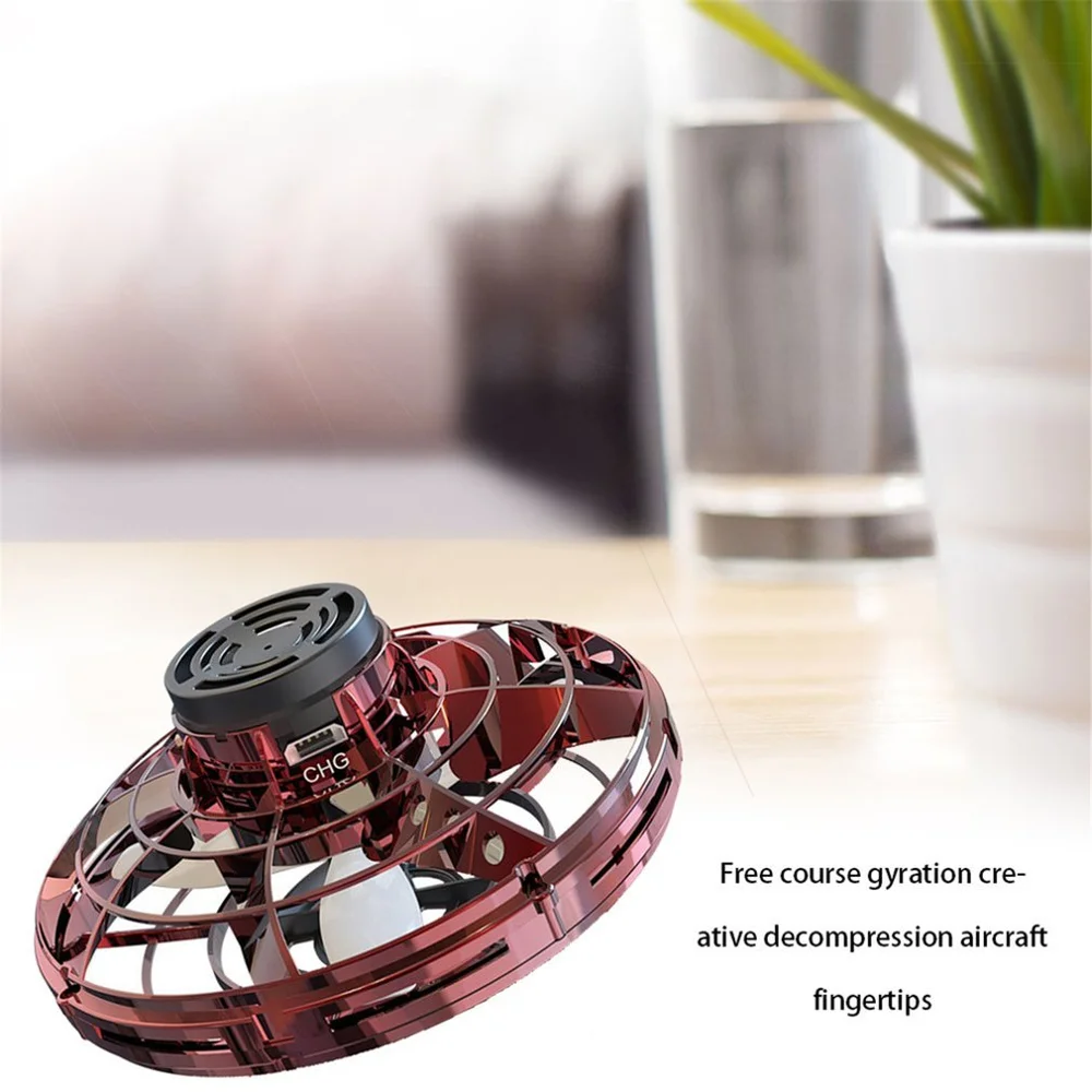 Red FlyNova Drone, FXQ-01Mini, напальчник, светодиодный Спиннер, Спиннер, гироскоп, вращатель, игрушка для снятия стресса, рождественские подарки - Цвет: Red
