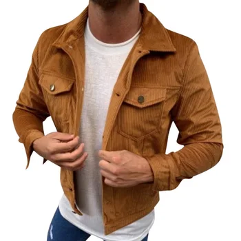 

Casual Jackets Men's Retro Corduroy Coat 2020 Fashion Korean Style Coats Autumn Pockets Business Jacket Trendy Outerwear