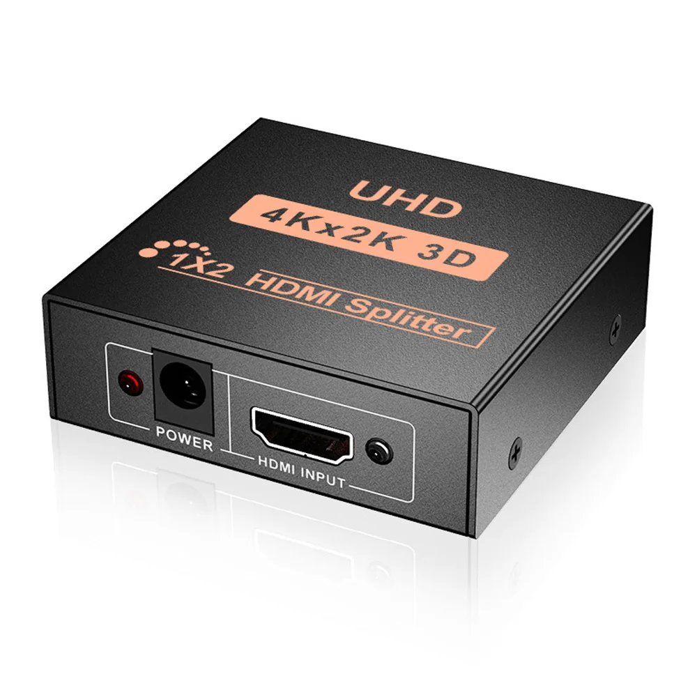 US Plug 3D 4K* 2K Full HD1080p HDMI сплиттер 1*4/1*2 порт концентратор повторитель усилитель прочный жесткий металлический материал - Цвет: US Plug