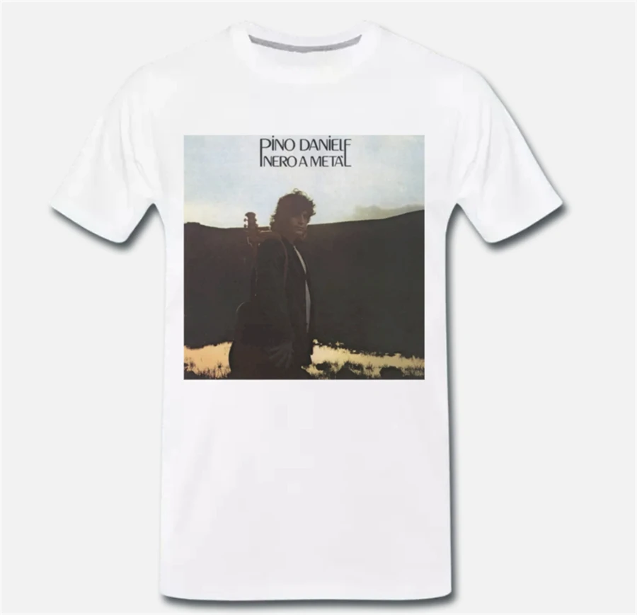 Топы футболки Pino Daniele альбом черная половина Naples Songwriter Blues S-M-L-XL футболка