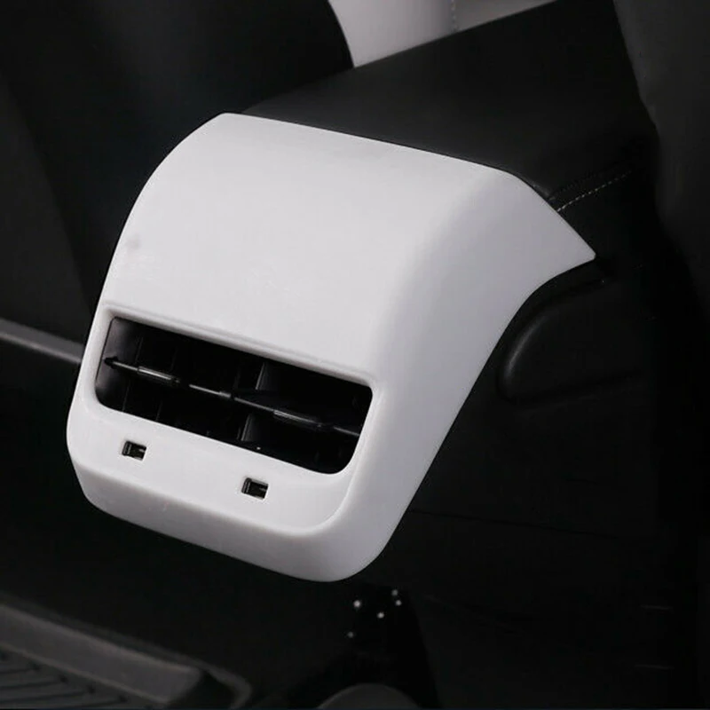 

1 pc Car interior Rear Air Vent Outlet Frame Cover Trim high quality white auto Vent Outlet Cover For Tesla Model 3 2018-2019