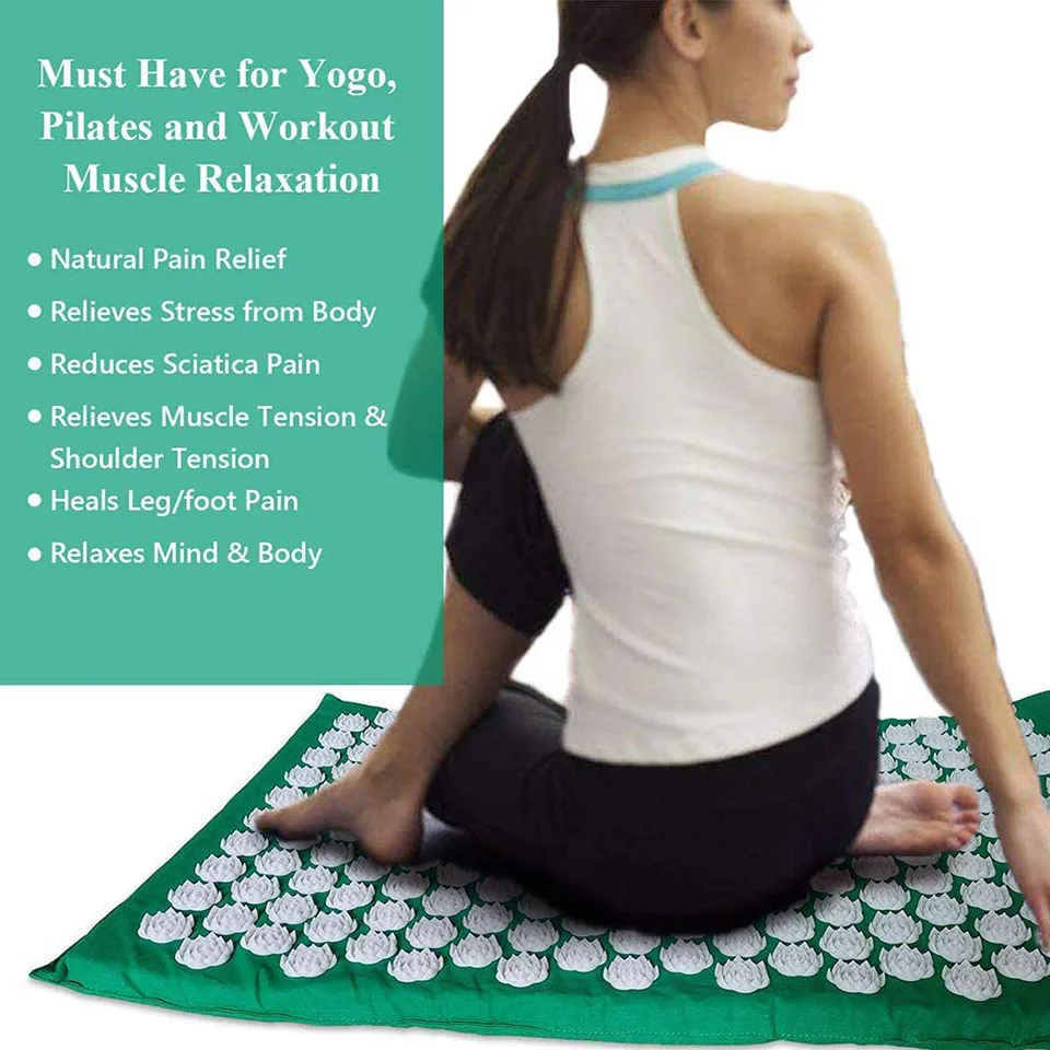 Acupressure Mat Spike Yoga Massage Mat Cushion Pillow Set Kuznetsov's applicator Needles Sensi accupressure Pranamat KoKossi yoga mat