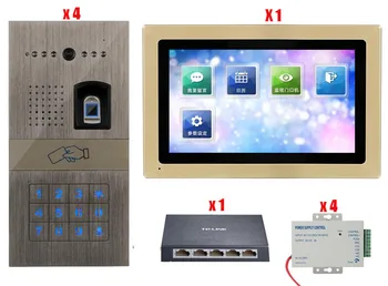 

Top Quality Digital Home Security Intercom Doorbell 7" Video Door Phone w/t Fingerprint/IC Card/Password Unlocking Function 4v1