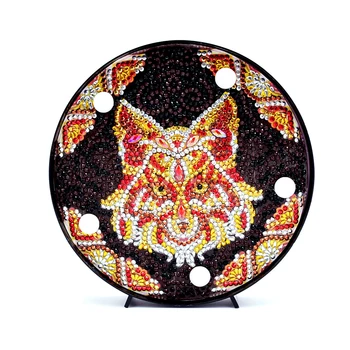 

Round DIY Animal Diamond Painting Light DIY Embroidery Lamp Complete Set Full Special Drill LED Lamp Round Shinny Beads HD18