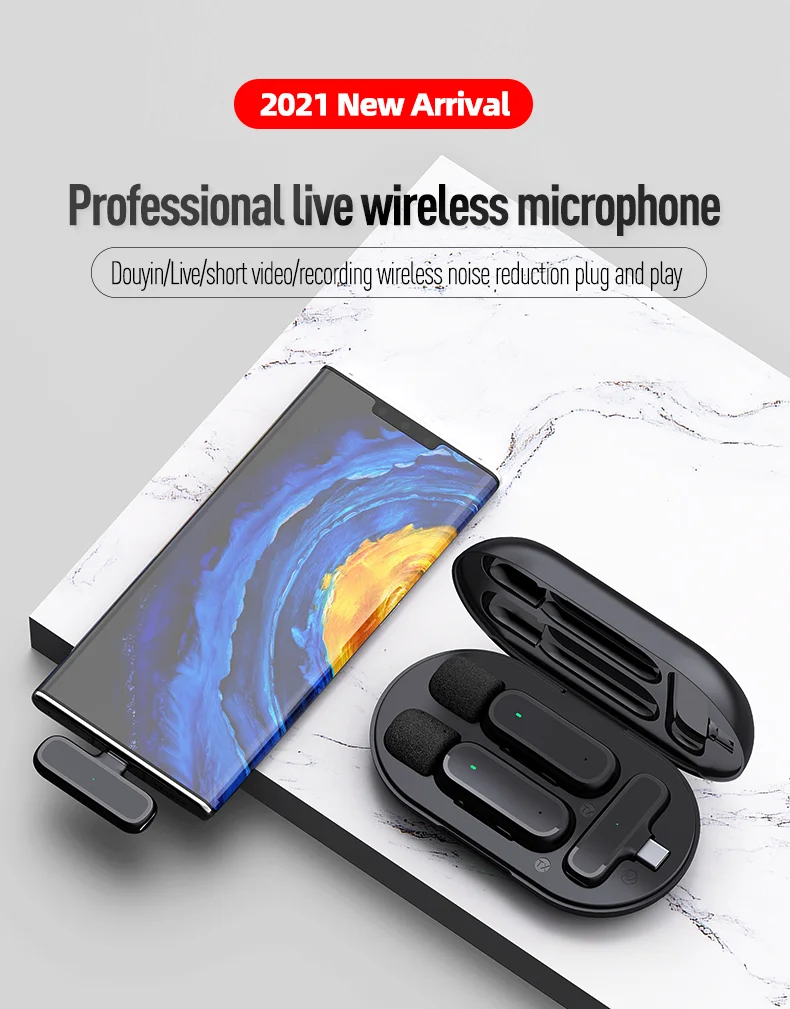Artizer K60 Wireless Lavalier Microphone Audio Video Recording Noise Reduction Mic With Charging Box Suitable for IPhone Android - ANKUX Tech Co., Ltd
