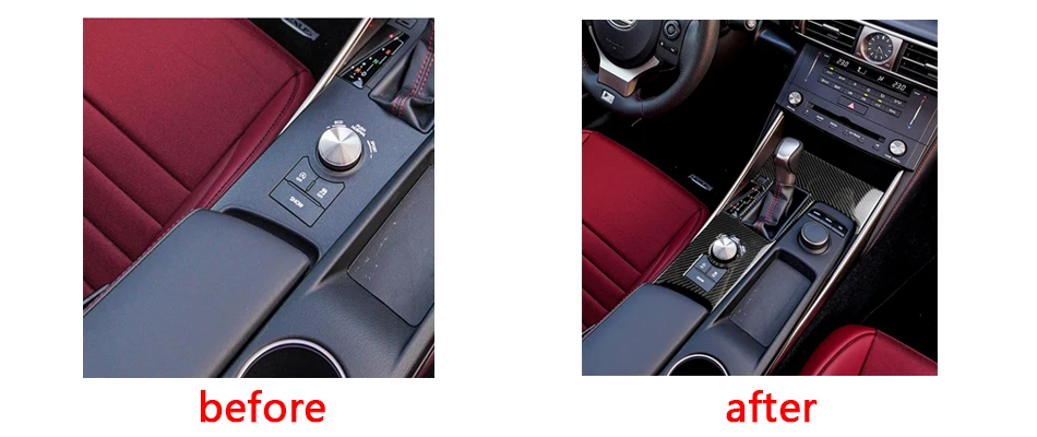 CITALL Plastic Carbon Fiber Texture Gear Shift Box Panel Frame Cover Trim Fit For LEXUS IS250 IS350