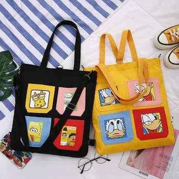 

Backpacks for Women 2020 Summer New Casual Cartoon Print Zipper Canvas Backpacks Female Students School Shoulder Bags