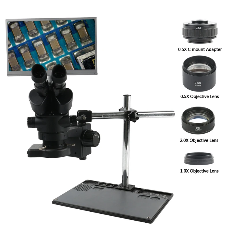 3.5X 90X Simul-Focal стерео микроскоп тринокулярный микроскоп промышленный HDMI 1080P видео 11," ЖК-монитор дисплей Lad Рабочий набор