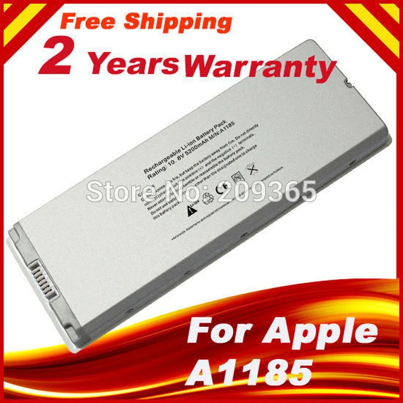 

HSW 5200mAh New White/Black laptop Battery for Apple MacBook 13" A1185 A1181 MA561 MA561FE/A MA561G/A MA254 fast shipping