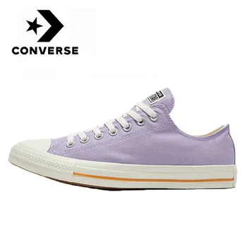 

Authentic new Converse Chuck Classic All Star men and women neutral Skateboarding sneakers casual purple low plat canvas Shoes