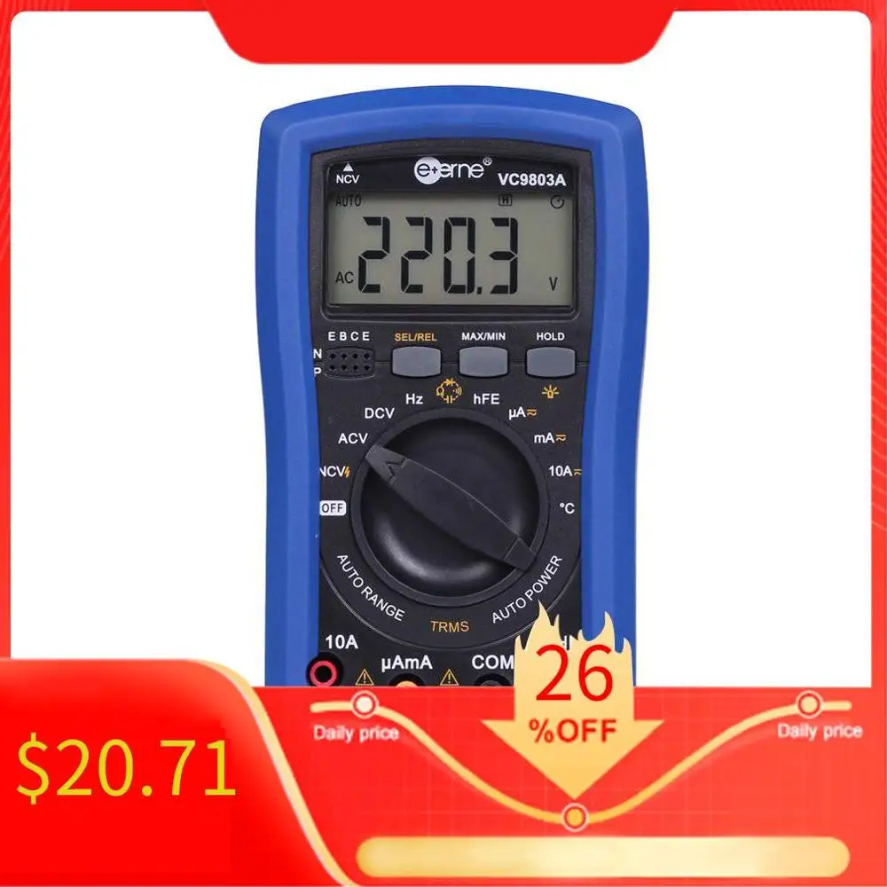 Цифровой мультиметр DC/AC напряжение тока T-RMS Авто Диапазон