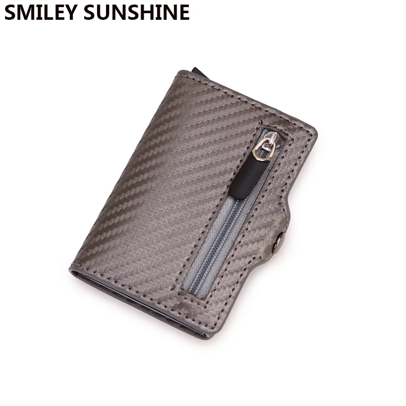Magic Wallet Card-Holder Money-Bag Carbon-Fiber Rfid Wolet Small Mini Zipper Slim