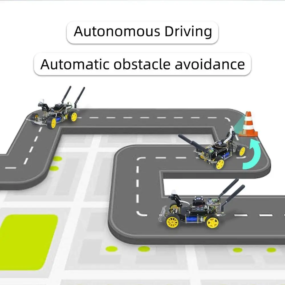 XiaoR Geek Donkey Car Starter Kit Open Source DIY Self Driving Platform for Small Scale Cars Jetson Nano AI Smart Robot Car Upgraded Version 