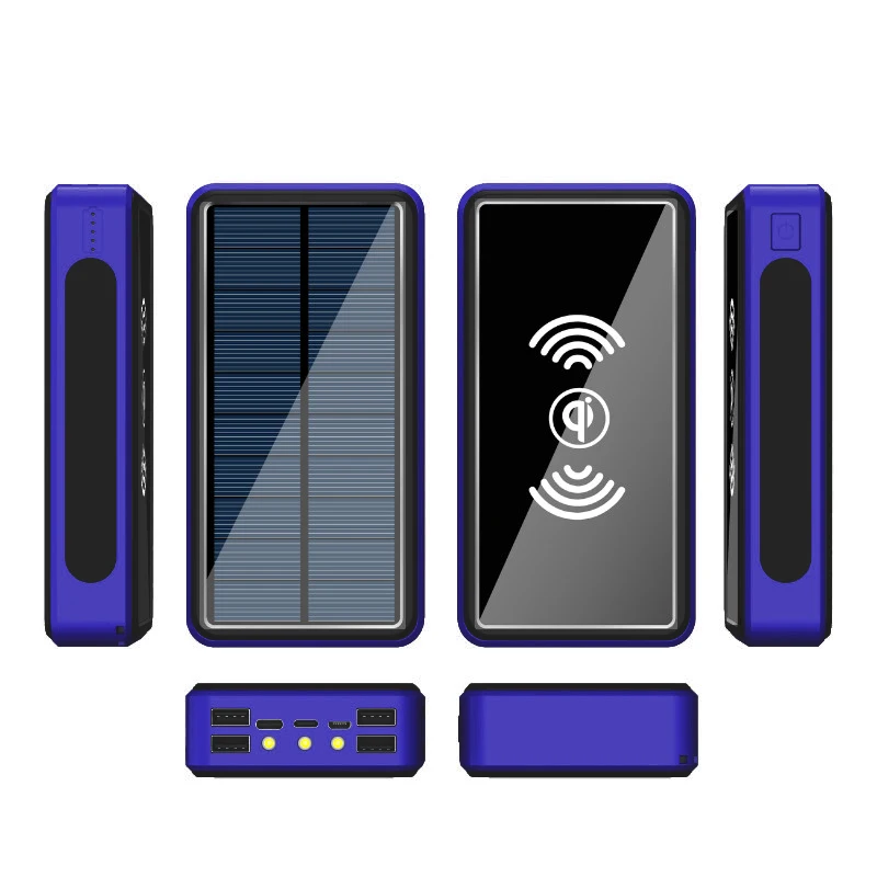 80000mAh Wireless Powerbank With Solar Panel Charger Four USB Output Ports One-way Quick Charge Apply to Xiaomi Samsung Iphone anker powercore 20000 Power Bank