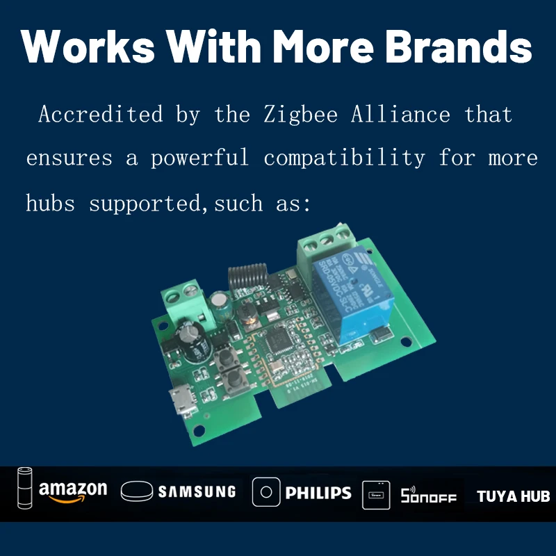 Tuya Zigbee Jog Inching Switch Module ,USB 5V 7-32V DIY Smart Switch, Works with