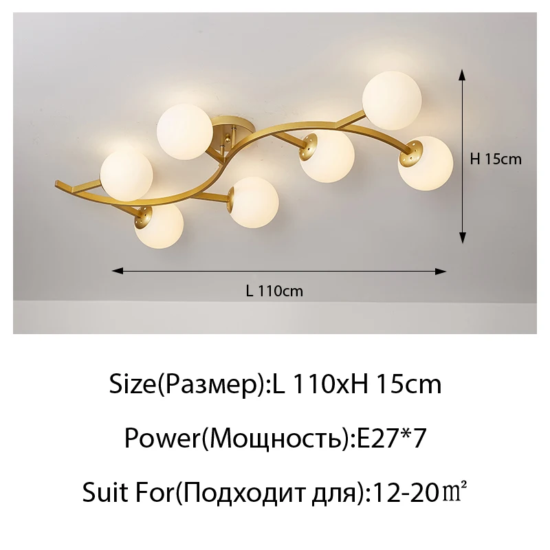 Nordic E27 Magic Bean Ceiling Lights For Living Room Bedroom Kitchen Study Simple Modern Glass Chandelier Lighting Luxury Lamps lowes ceiling lights Ceiling Lights