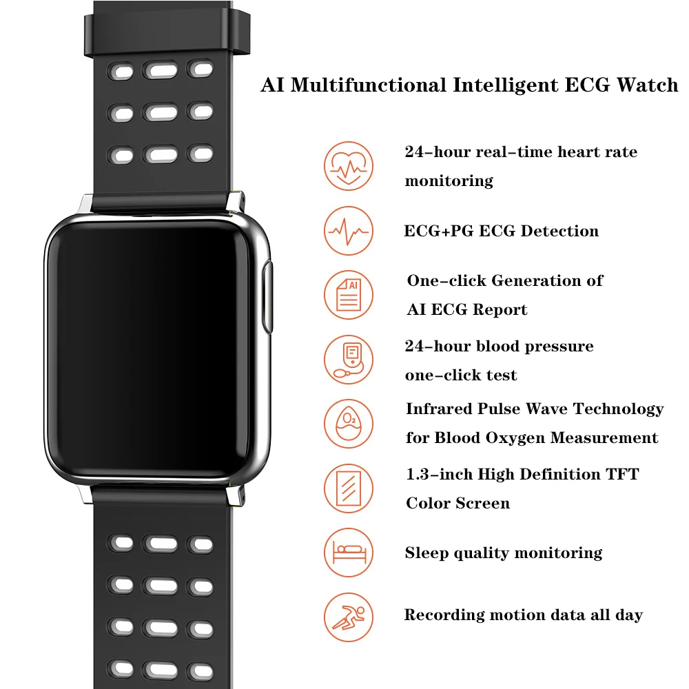  V5 Smart watch Men Android iOS System IP68 Waterpoof Heart Rate Monitor Fitness Bracelet with Press - 4000202177216
