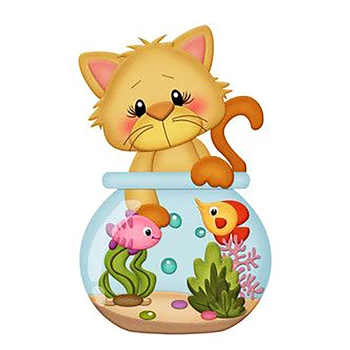 

Cat Goldfish Aquarium Metal Cutting Dies Animal Pet Stencil For DIY Scrapbooking Card Decorative Embossing Die 2020