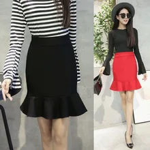 Новинка, модная однотонная женская юбка, сексуальная посылка, юбка в стиле рыбий хвост, летняя элегантная тонкая короткая юбка