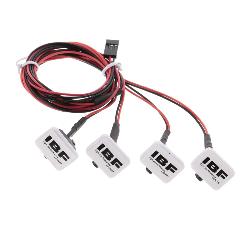 4pcs RC Car Parts Square LED Light for 1/10 RC Crawler HSP  Axial SCX10 Traxxas -4  D90 D110 CC01