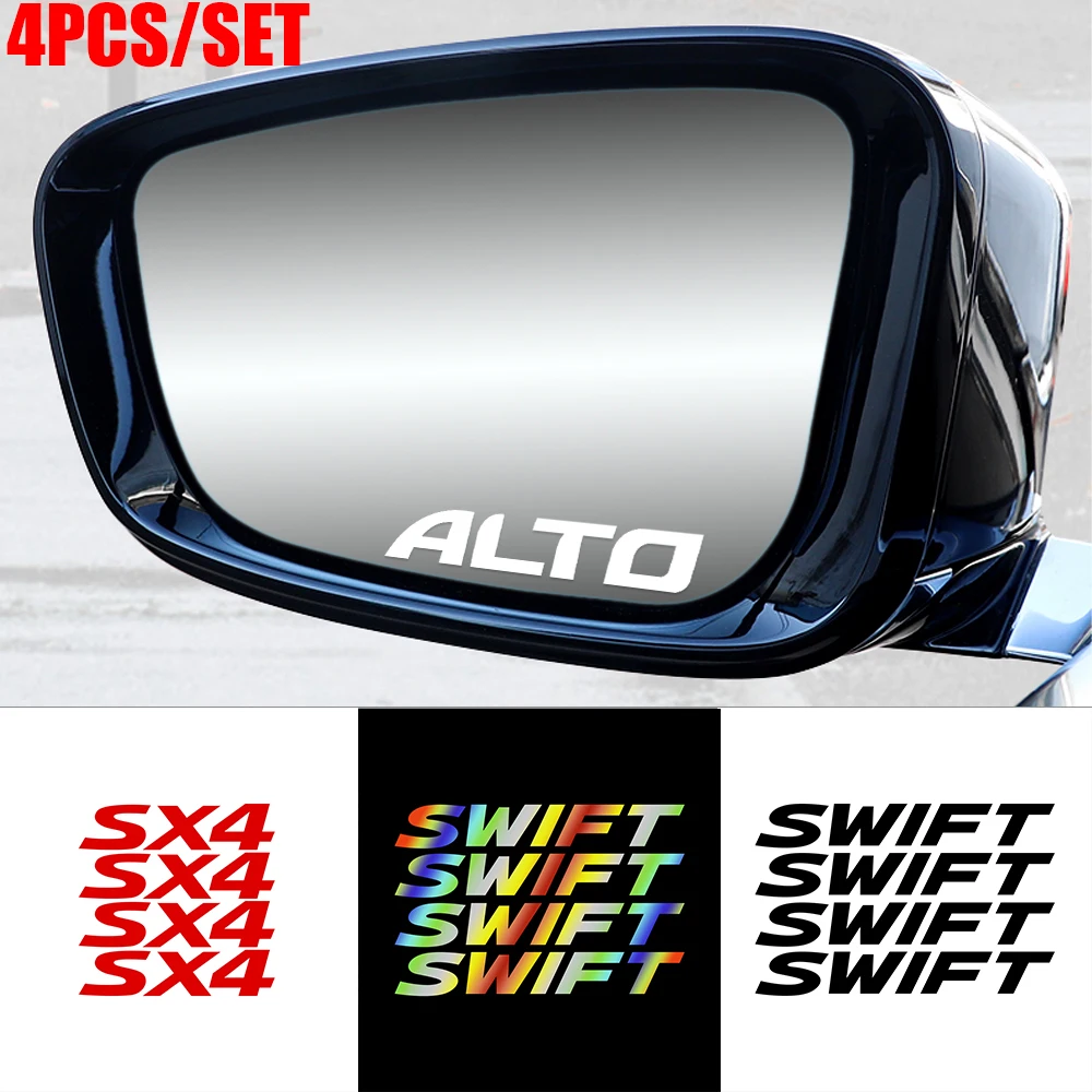 4Pcs Auto Maniglia Della Porta Decor Decalcomanie Car Wheel Rim Decor Sticker Per Suzuki Grand Vitara Baleno Sx4 Swift Jimny Ignis Alto Samurai